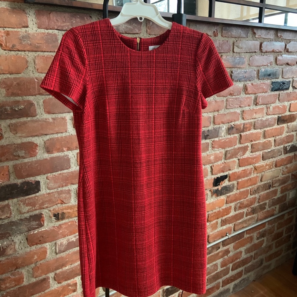 Calvin Klein short sleeve sheath plaid dress - Picture 3 of 7
